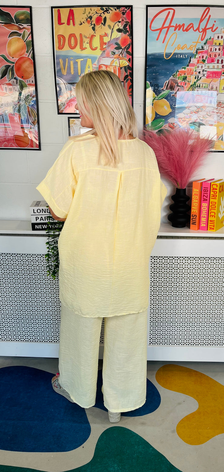 Valetta 2 Piece Trouser Set - lemon