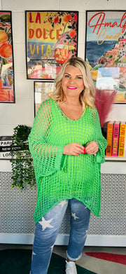 Betty Crochet Over Top - Vibrant Green