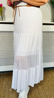 Cypress Midi Skirt - White