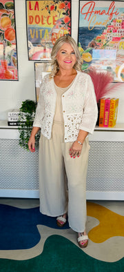 Suella Wide Leg Trousers - Natural