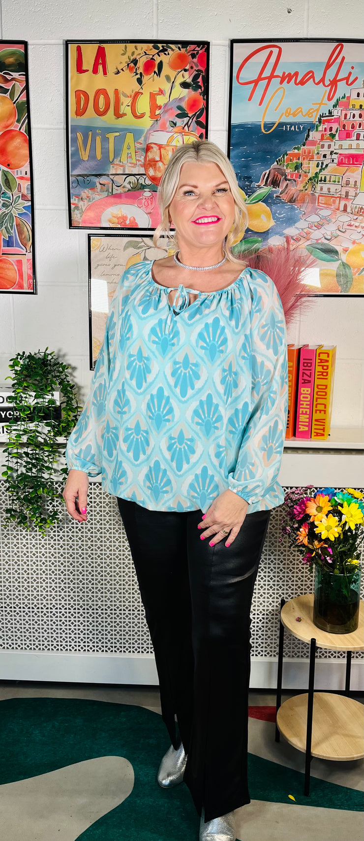 Vivian Floaty Top - Turquoise