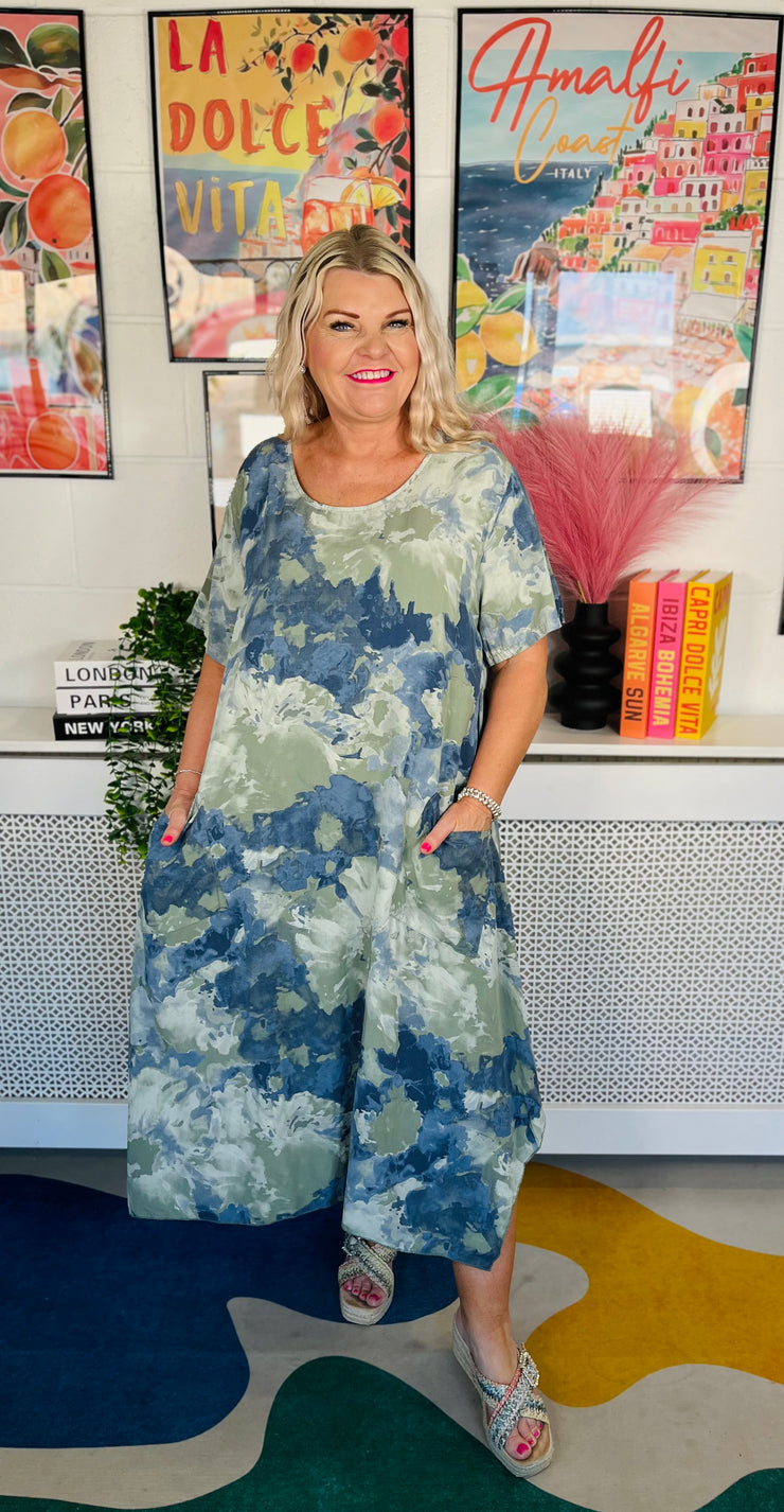 Dream Swirl Dress - Khaki