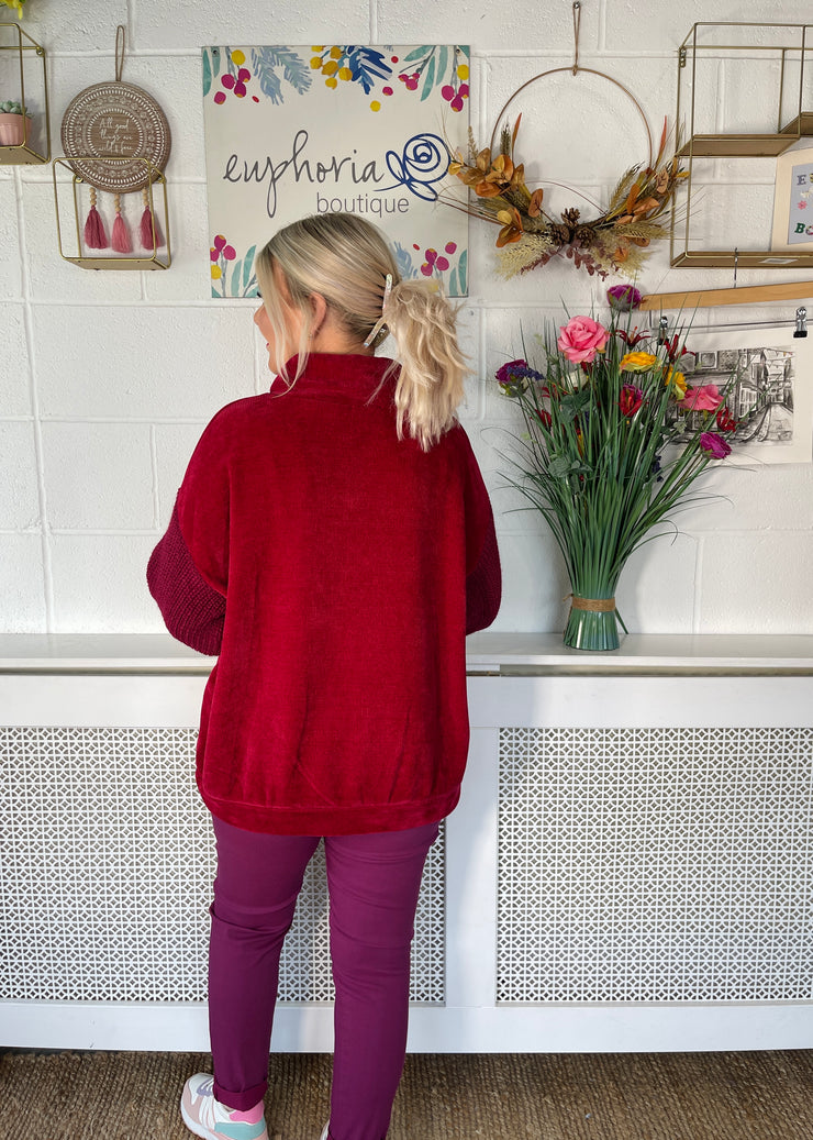 Wrapped In Love Knitted Jumper - Maroon