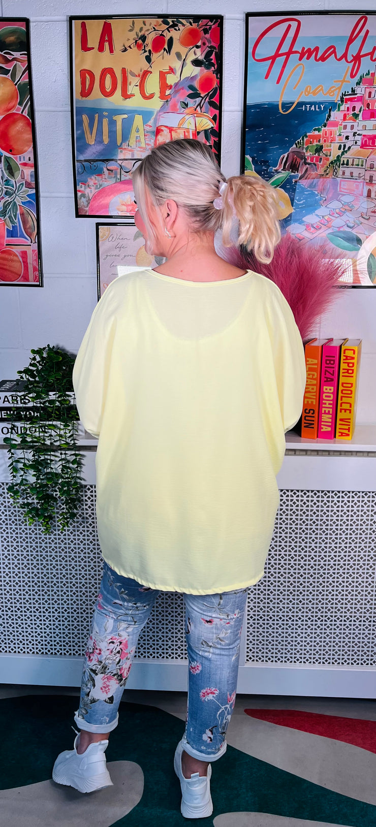 Yazz Button Top - Lemon