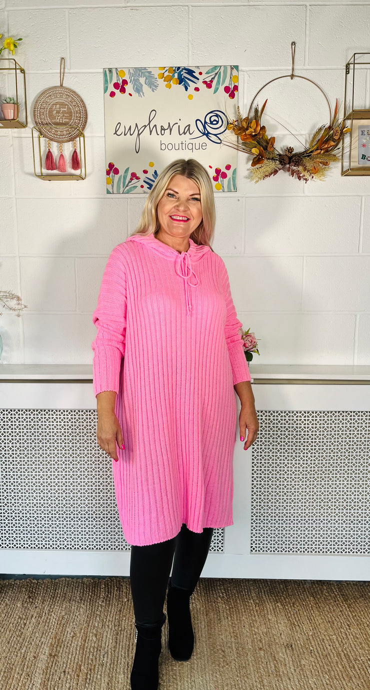 Relax And Lounge Jumper Dress - Candy Pink