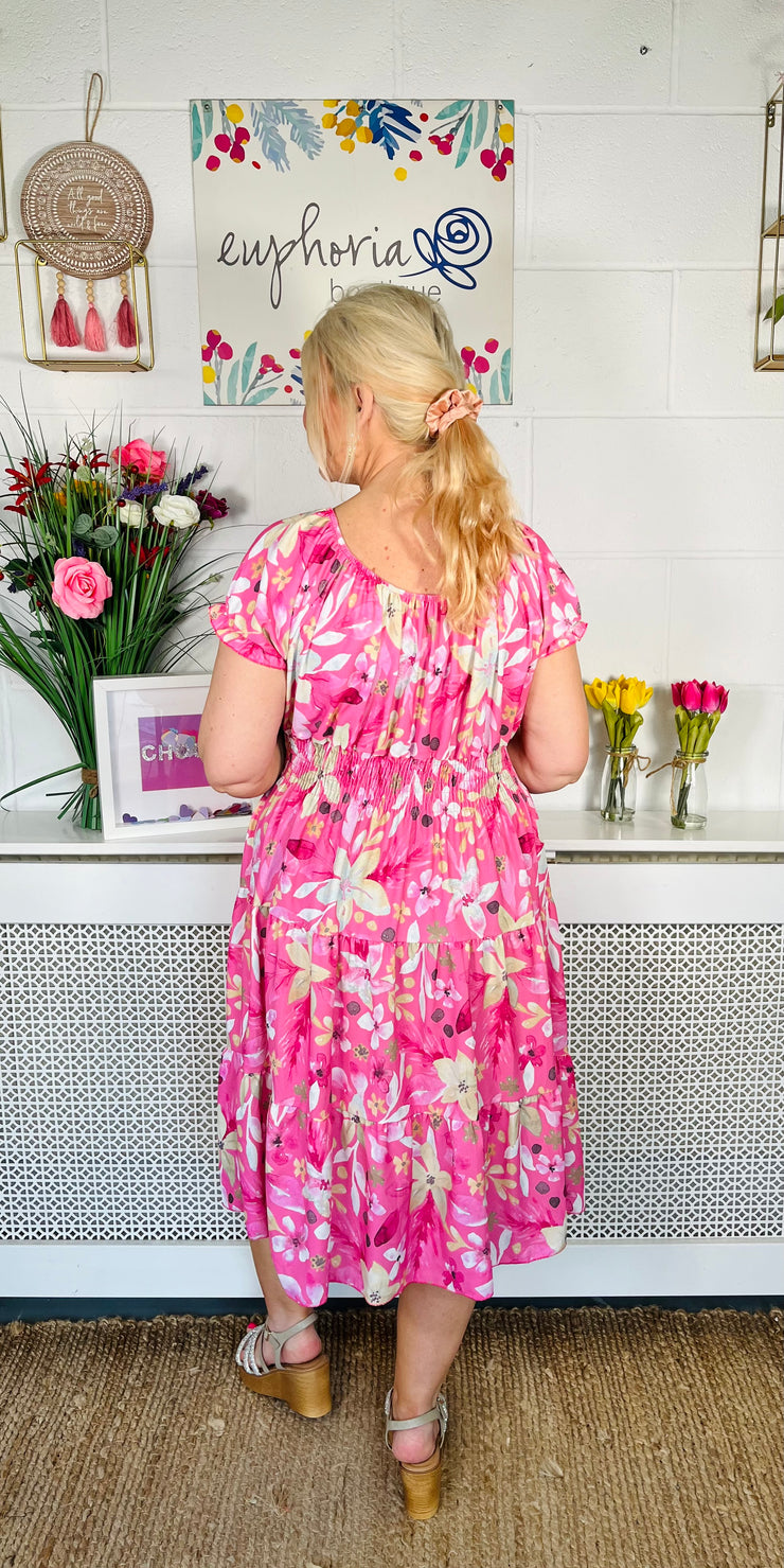 Remy Midi Dress - Bubblegum Pink