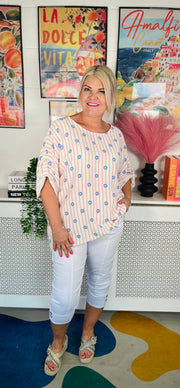 Morgan Striped Top - Baby Pink