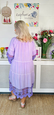 Peggy Midi Dress - Lilac