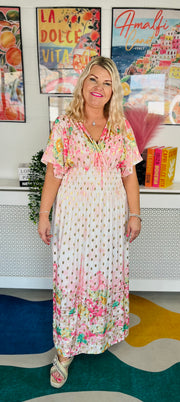 Midnight In Paris Maxi Dress - Baby Pink