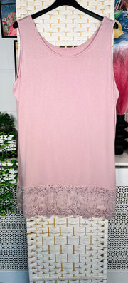 Maisie layering tunic vest with lace hem