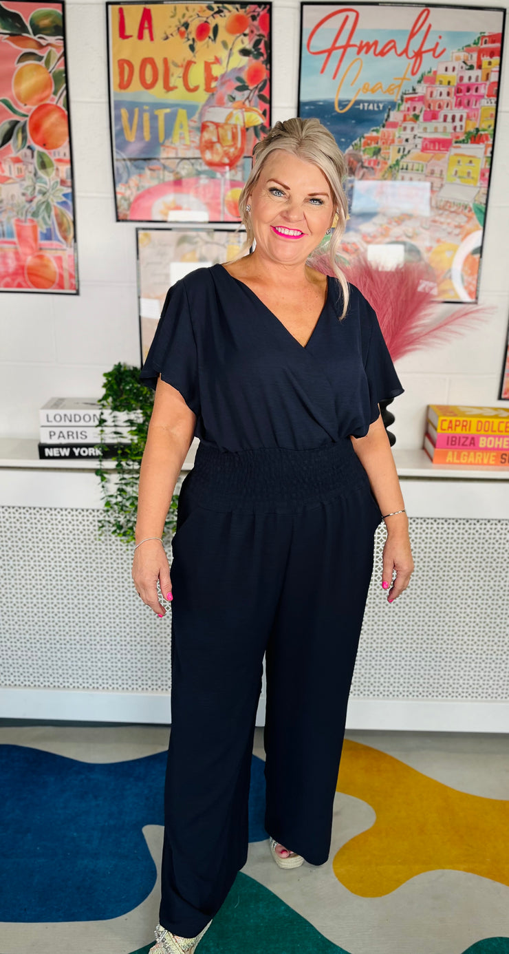 Picnic Perfect Jumpsuit - Navy