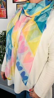 Vivid Heart Colourful Scarf/Shawl - Lemon