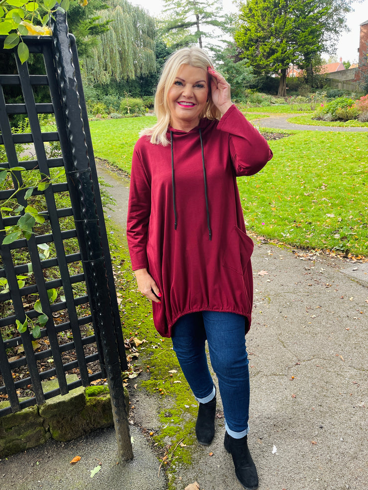 Norah Tunic Hoodie - Maroon