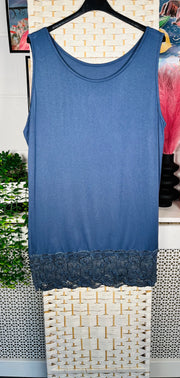 Maisie layering tunic vest with lace hem