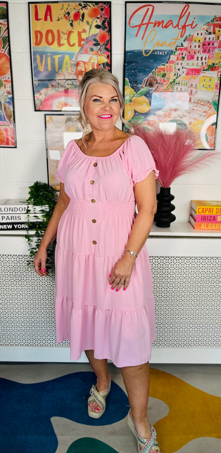 Sweet As Candy Midi Dress - Baby Pink