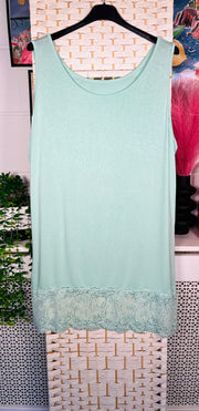 Maisie layering tunic vest with lace hem