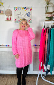 Edinburgh Knitted Dress - Candy Pink