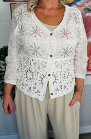 Dazzle Dream Summer Cardigan - Vanilla