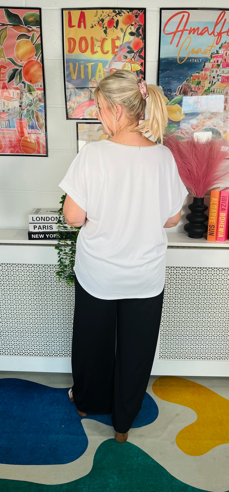 Royal Ribbed Tee - White