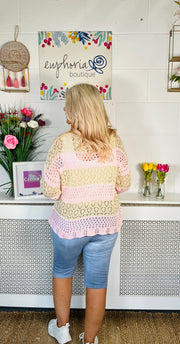 Coastal Cropped Crochet - Baby Pink