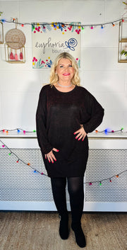 Beatrix Dazzling Tunic - Black/Red