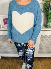 Matilda Super Soft Heart Knit - Denim Blue