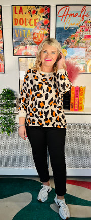 Zesty Animal Print Top - Orange