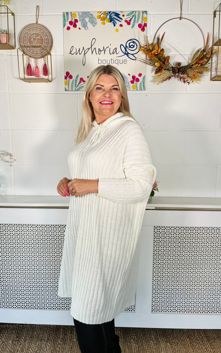 Relax And Lounge Jumper Dress - Winter White