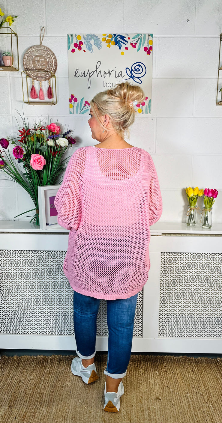 Natasha Heart Crochet - Baby Pink