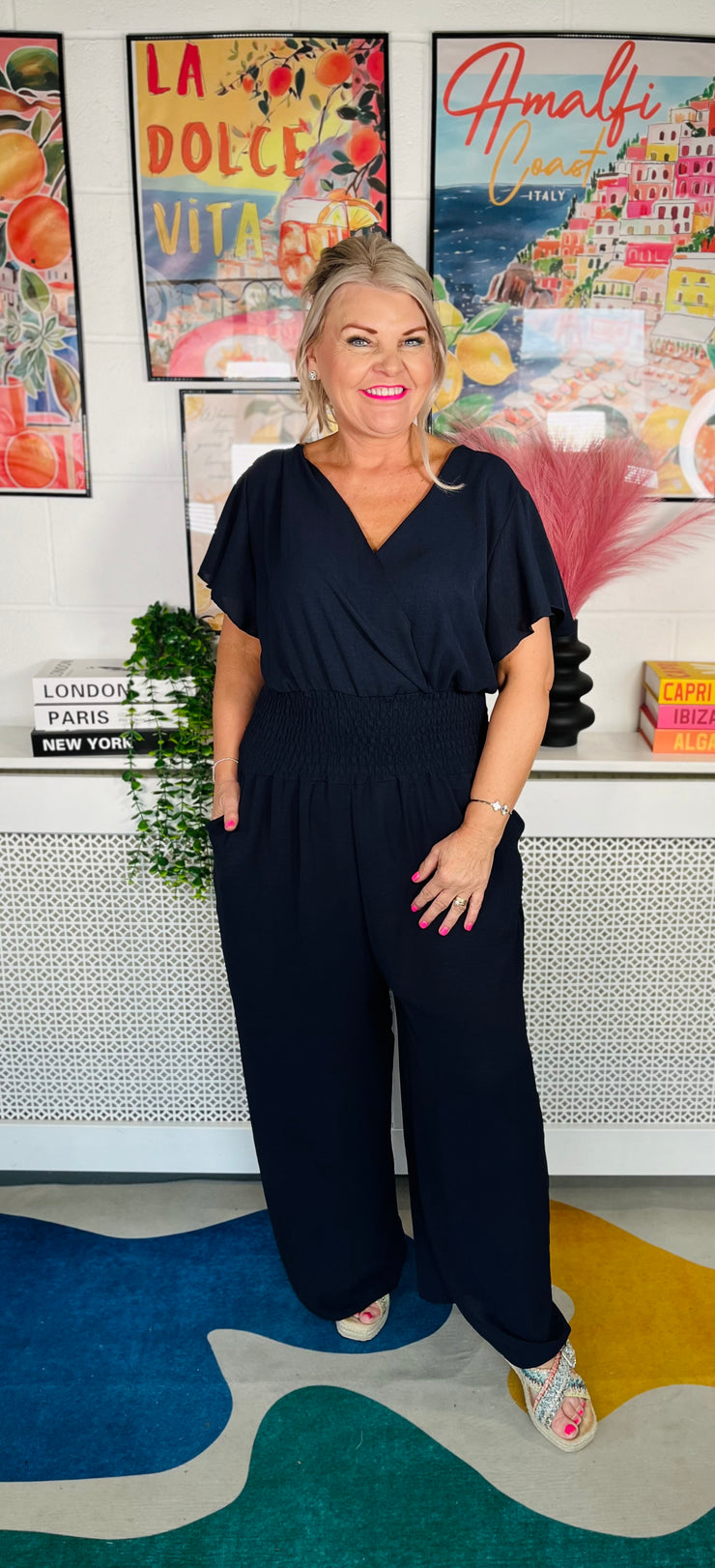 Picnic Perfect Jumpsuit - Navy