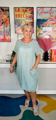 Easy Go Cotton Dress - Turquoise
