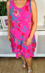 Larsen Floral Summer Dress - Hot Pink
