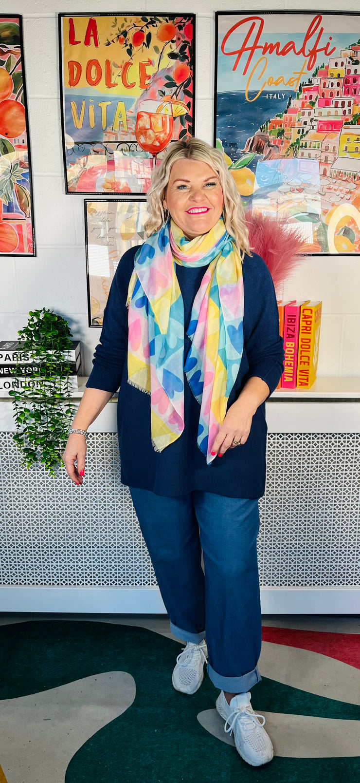 Vivid Heart Colourful Scarf/Shawl - Lemon