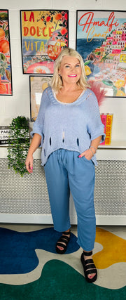 Thistledown Crochet Top - Baby Blue