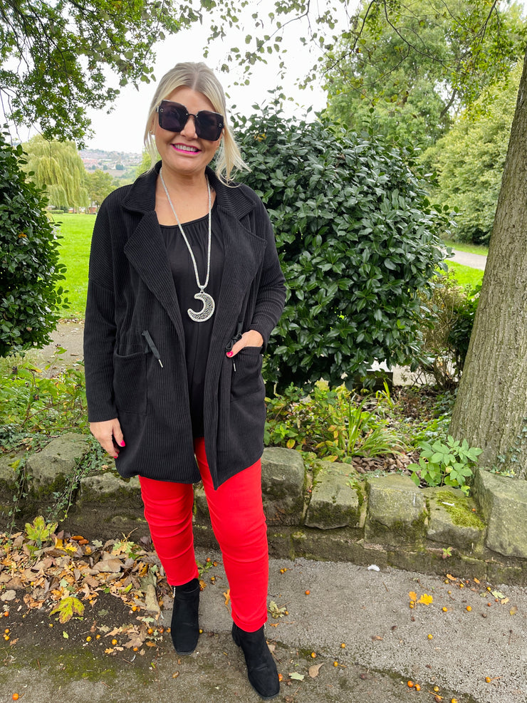 Trinity Chenille Blazer Jacket - Black