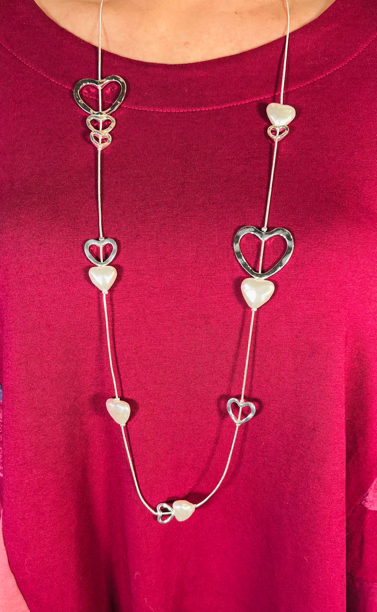 Pearl Romance Heart Chain