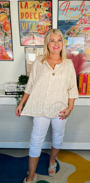 Waffle Whirl Cotton Top - Natural