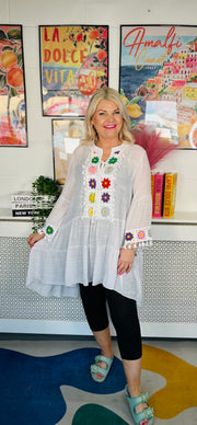 Fiesta Tunic Dress - White