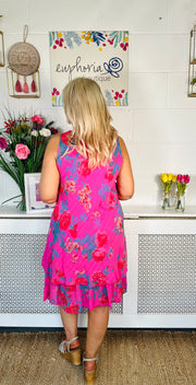 Larsen Floral Summer Dress - Hot Pink