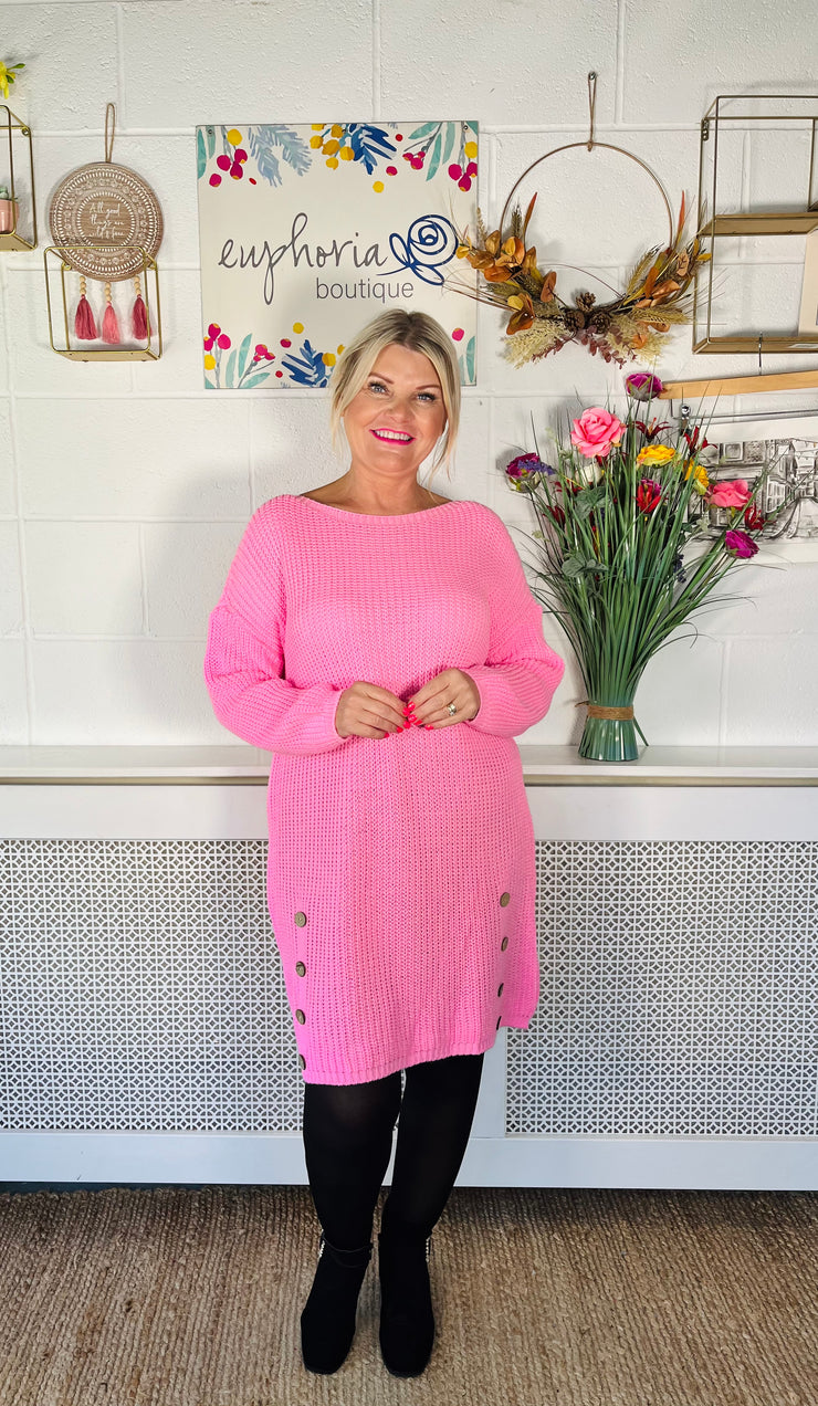 Evie Jumper Dress - Candy Pink