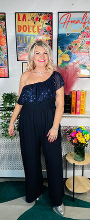 Radiant Sparkle Jumpsuit - Navy