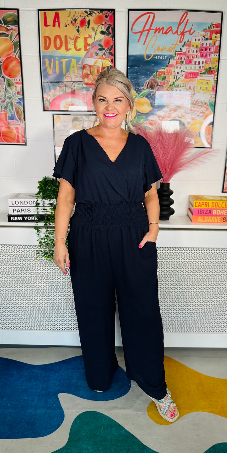 Picnic Perfect Jumpsuit - Navy