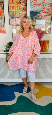 Neon Flare Animal Print Top - Lilac