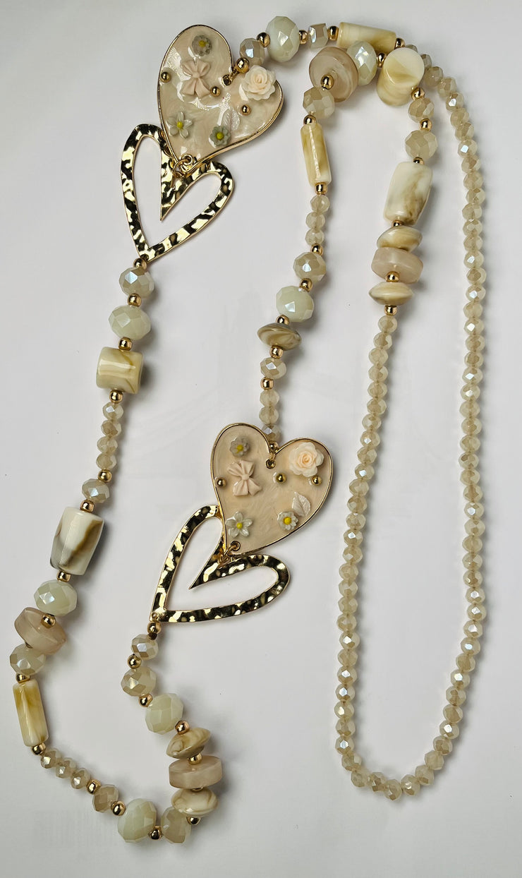 Charming Hearts Necklace - Natural