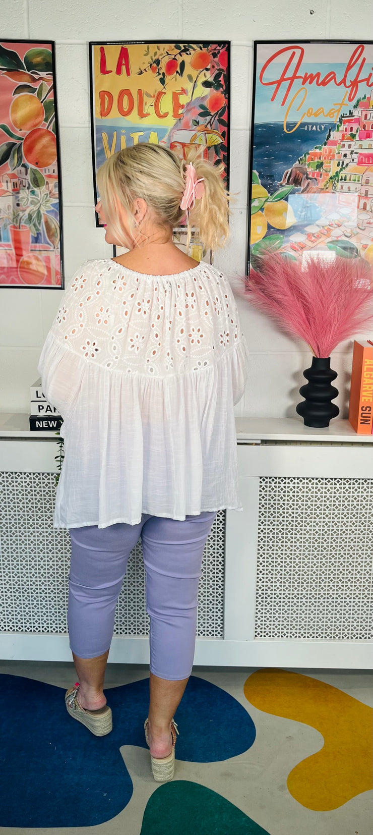 Soft Whisper Bardot Top - White