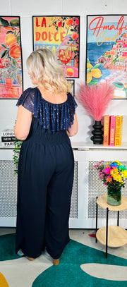 Radiant Sparkle Jumpsuit - Navy