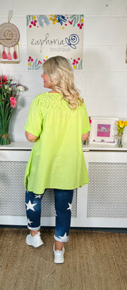 Dorothy Cotton Top - Lime Green