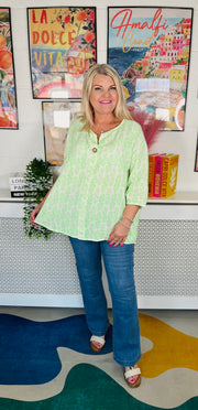 Waffle Whirl Cotton Top - Neon Green