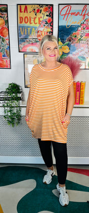 Coastal Stripes Tunic Top - Orange