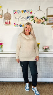 Giselle Cowl Neck Knit - Natural